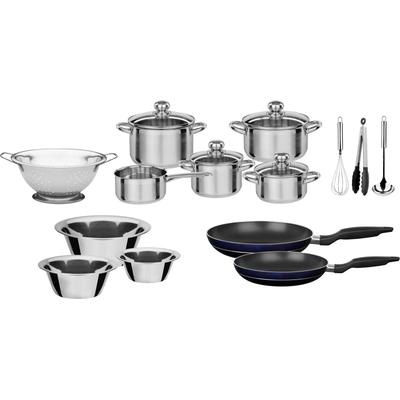 Topf-Set GSW "Silver Star", silber (silberfarben, schwarz), Töpfe, Induktion
