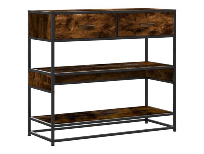 HAQWRDQSG Konsolentisch Räuchereiche 90x35x80 cm Flurtisch Ablage Vielseitiger Tisch für Schlafzimmer oder Eingangsbereich mit praktischen Fächern und pflegeleichter Oberfläche.