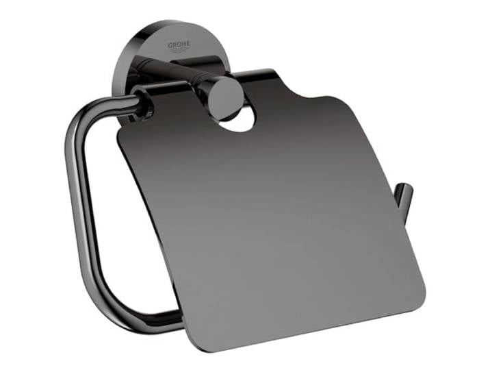 GROHE Essentials\, porte-papier WC sans perçage\, avec tablette Montage collé sans trous de perçage\, montage simple (anthracite\, 40367A01)