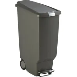 Slim Mülleimer 40 l grau mit Fußpedal