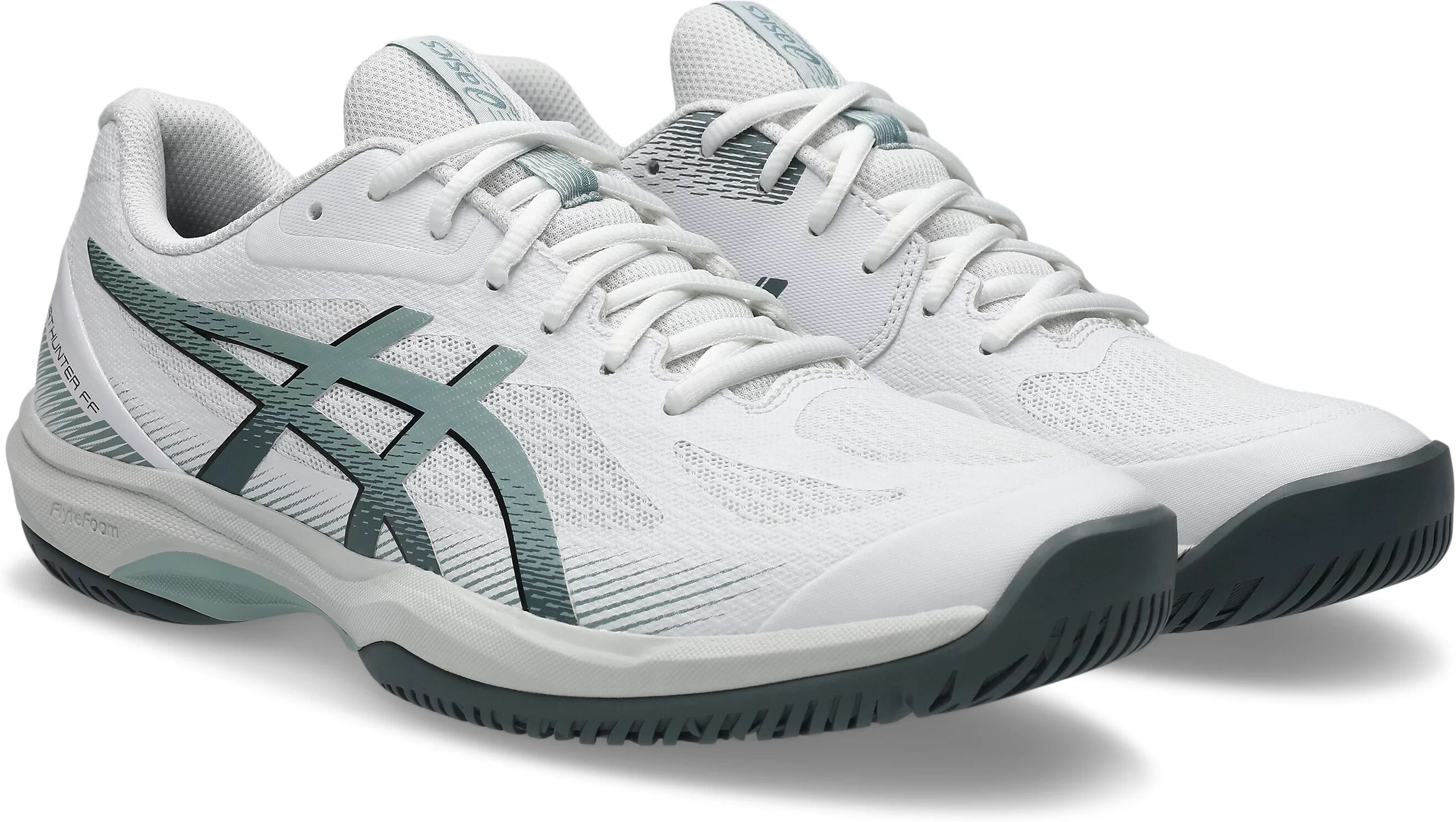 Hallenschuh ASICS "COURT HUNTER FF", Herren, Gr. 49, weiss (weiß, ocean haze), Schuhe Hallenschuh, besonders geeignet für Handball und Volleyball weiß, ocean haze 49