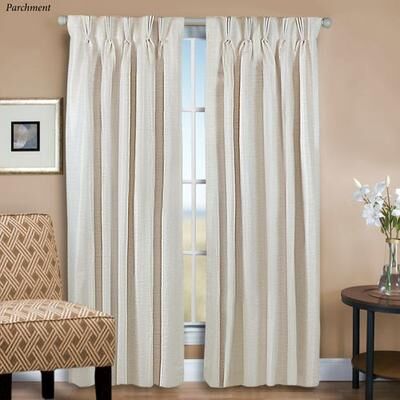 Ricardo Trading Llc Marshfield Drapery Pinch Pleat Curtain Pair, 50 x 96, Parchment