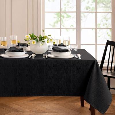Threadmade Home Llc Branam Rectangle Tablecloth, 60 x 102, Black