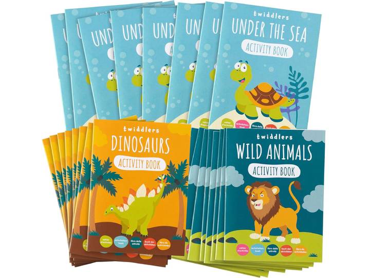 Malbuch Mini Safari, Dinosaurier, Wassertiere 24 Stück