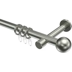 GARDINENSTANGE Prestige Luino 100 cm, 1-läufig, 20 mm Ø Edelstahl-Optik