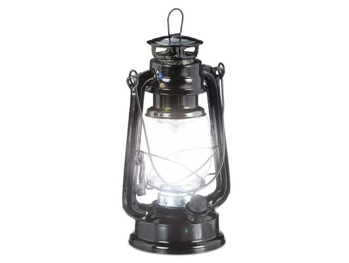 Relaxdays 2 x Sturmlaterne LED schwarz