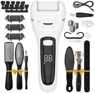 Uplifted Goods Professional Electric Foot File And Callus Remover white Set