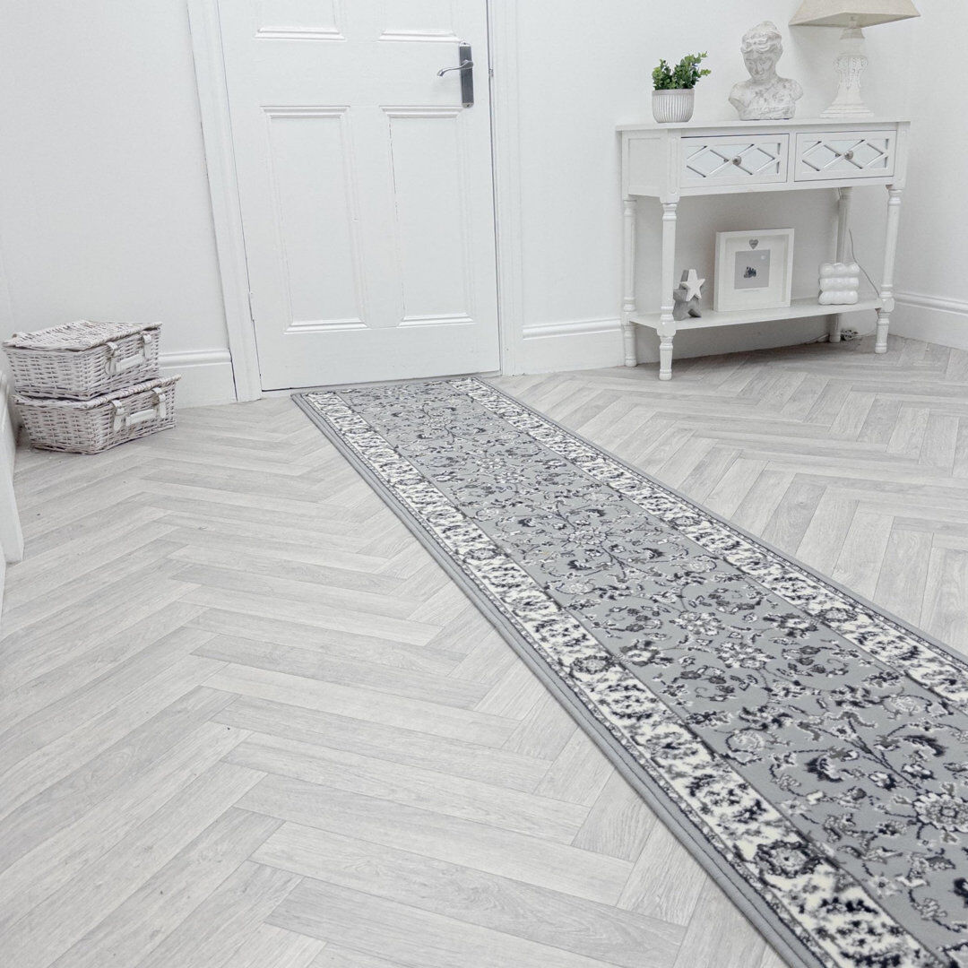 Marlow Home Co. Runner Oriental Area Rug Grey Runner 70 x 330 cm
