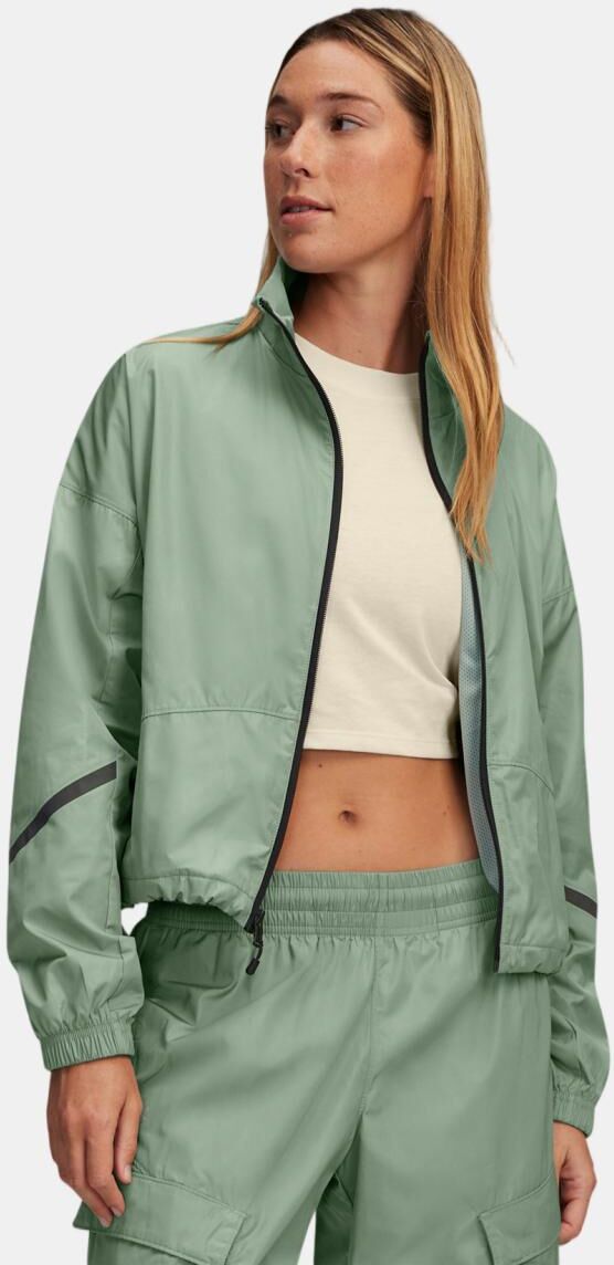 Under Armour Sudadera de mujer Unstoppable Woven Sheen Jkt .  Verde