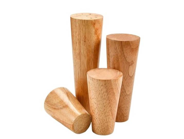 Möbelbeine aus Massivholz, 20 cm, 4 Stück, für Schranktisch-Ersatz Stabile Tischbeine aus Holz, 20 cm Höhe, natürliches Finish, einfach zu installieren, für DIY-Möbelprojekte