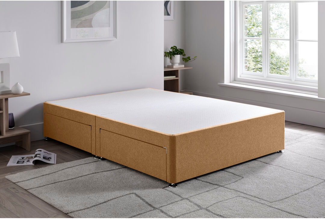 17 Stories Wool Divan Bed Base Latte Super King (6')