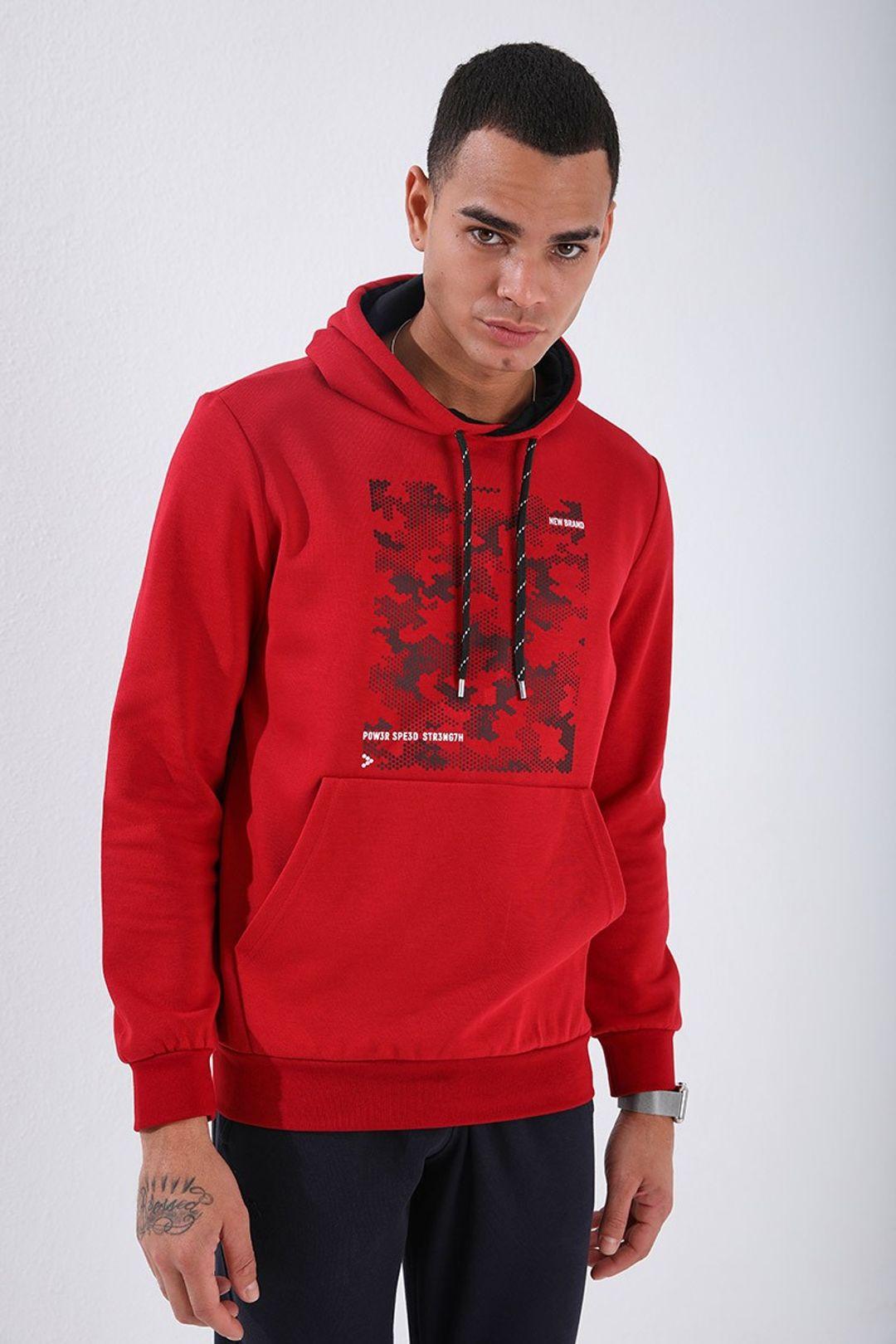 Herren Kapuzenpullover mit Camouflage-Druck
