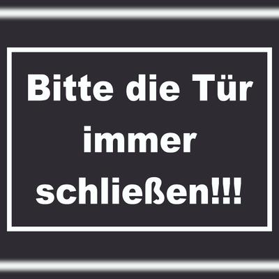 HB-Druck Schild Bitte die Tür immer schließen weiss-schwarz A3 (297x420mm)