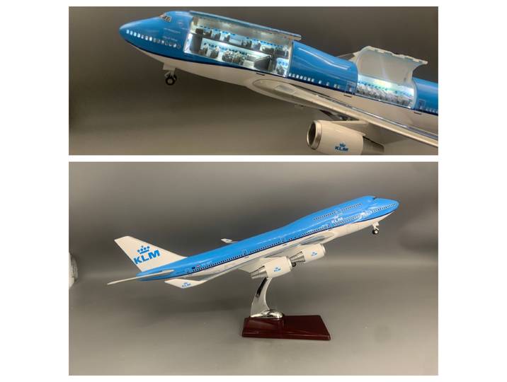 NOUVEAU Modèle d'avion 747 KLM Royal Dutch Airlines 47cm en résine, collection de maquettes d'avions, les évents peuvent être ouverts