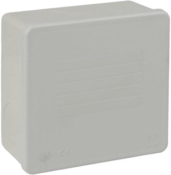 Waterdichte aansluitdoos IP55 grijs, schokbestendig, B/D/H: 10 x 10 x 4,5 cm