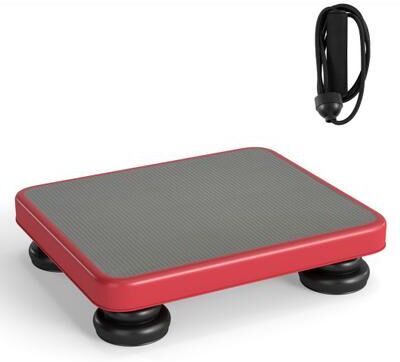 "Costway 24x20"" Kids Rebounder Bouncing Board with Elastic Rope for Ages 3+-Red"