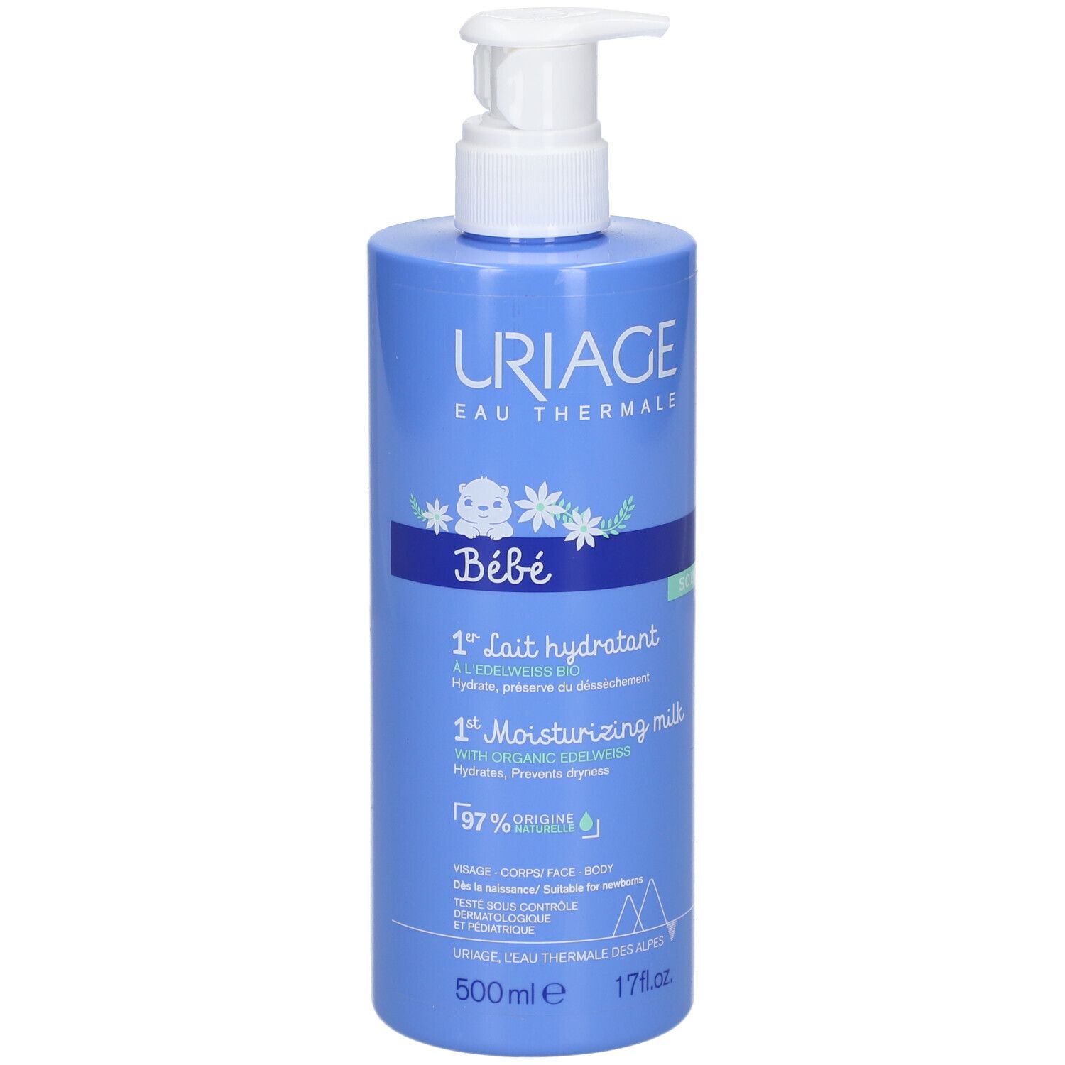 Uriage Baby 1st Moisturizing Milk with Organic Edelweiss Nieuwe Formule 500 ml Milch