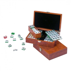 Philos Mah Jongg - Designbox - mit arabischen Zeichen - Wurzelholzdesign 242436