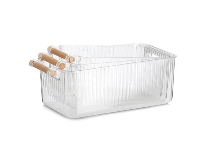 Zeller Aufbewahrungsboxen-Set, 3-tlg., Kunststoff/Bambus