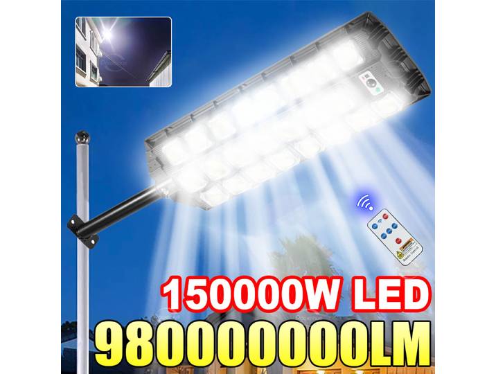 Le plus puissant 150000W LED lampe solaire extérieur super brillant lumière solaire extérieur capteur de mouvement extérieur lampadaires solaires IPX67 étanche lampadaire jardin cour lanterne avec