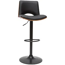 Design-Barhocker höhenverstellbar schwarz und dunkles Holz PANACH