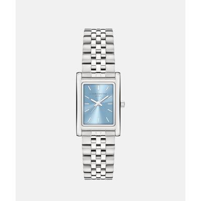 Quarzuhr LIEBESKIND BERLIN "Classic Square", blau (silberfarben, hellblau, hellblau), Armbanduhren, Damen, silberfarben, Quarzuhr, Armbanduhr, Damenuhr, Edelstahlarmband, analog