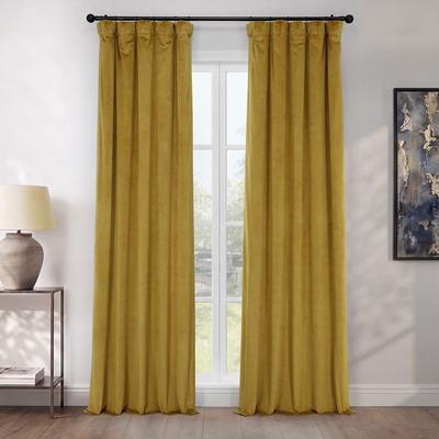 Exclusive Fabrics Heritage Plush Velvet Room Darkening Curtain (1 Panel) - Luxurious Single Drapery for Enhanced Room Darkening