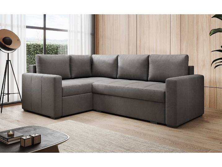 Designer Ecksofa Cortino mit Schlaffunktion und Stauraum - Samt - Blau - Rechts - Luxusbetten24