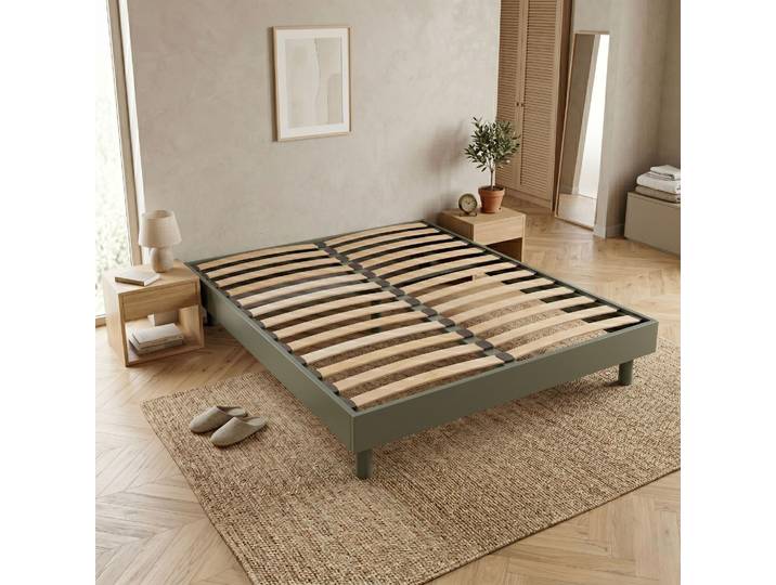 Sommier kit 160x200 cm en bois massif Kaki