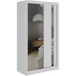 SCHWEBETÜRENSCHRANK 120 - GRECJA - Weiß mit Spiegel