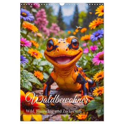 Waldbewohner - Wild, Flauschig und Zuckersüß (Wandkalender 2027 DIN A3 hoch), CALVENDO Monatskalender