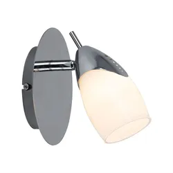 LED Wandleuchte Wandspot Wandlampe Flurleuchte Wohnzimmerleuchte, beweglicher Spot, Metall silber lackiert, H 19 cm