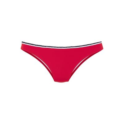 Bikini-Hose S.OLIVER "Junis", Damen, Gr. 36, N-Gr, rot, Recycling-Polyamid, kontrastfarbene Details, unifarben, Badehosen Bikini-Hose, im knappen Schnitt