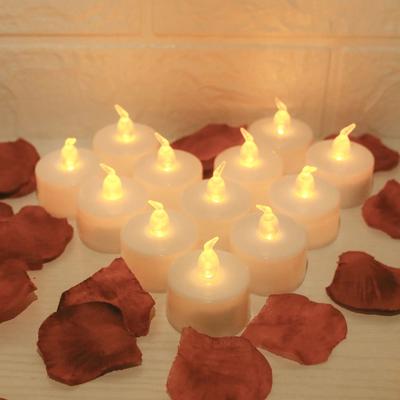 Inspired Living Battery Operated LED Tea Lights Flameless Candles 12 Pack Or 24 Pack Flickering Votive Set 12pc No Remote E