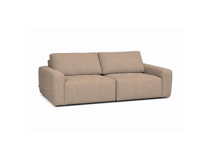 Livetastic 2-Sitzer-Sofa Maza, Hellbraun, Füllung: Polyester, Faserbällchen, 222x80x106 cm, Wohnzimmer, Sofas & Couches, Sofas, 2-Sitzer Sofas