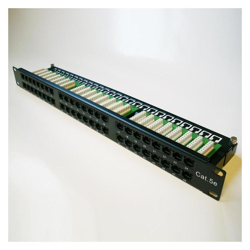OEM DATACOM Patch panel 48p. Cat5e 1U BK 8x6p. Modul, UTP, 19" (3004)