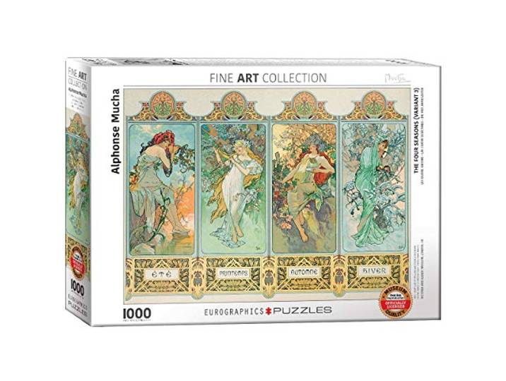 De vier seizoenen van Alphonse Mucha 1000-delige puzzel