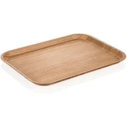 3x Non-Slip Gastro Tablett Holzoptik skandinavisches Design eckig 46 x 35 x 2,5 cm