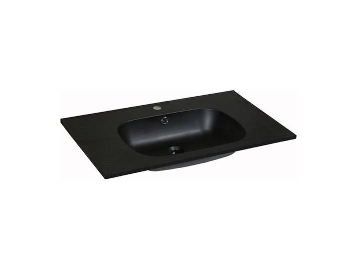Vasque à encastrer en résine effet pierre - Noir - L80 x l46 cm - OKIWA