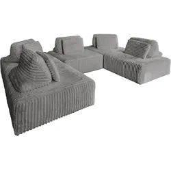 MODULSOFA WIOLO SOFT 5 MODULE 5 KISSEN Grau Cord