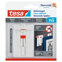 tesa Klebenägel 2.4 cm  x 4.5 cm weiß