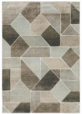 Vista Home Celeste Modern Geometric Grey/ Brown Power Loom Rug.
