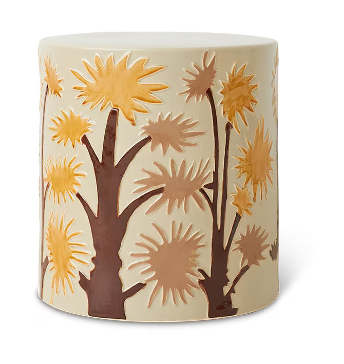 HKliving Ronde Bijzettafel Earthenware Keramiek, Ø40 cm - Naturel