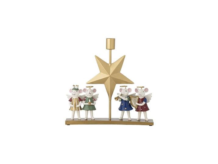 Bougeoir de Noël 23,5x23,5 cm en polyrésine multicolore Peo