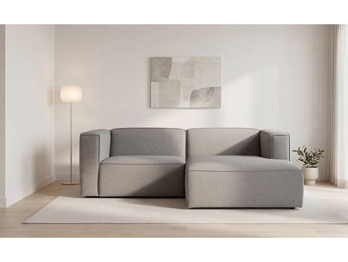 Ecksofa GOODPRODUCT Dalby, L-Form , beige, B:228cm H:73cm T:154cm, 100% PES, Sofas, Ecksofa, extra tiefe Sitzfläche, mit Kedernaht, angenehmer Sitzkomfort