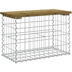 vidaXL Gartenbank aus Gabionen 63x31,5x42 cm Kiefernholz Imprägniert