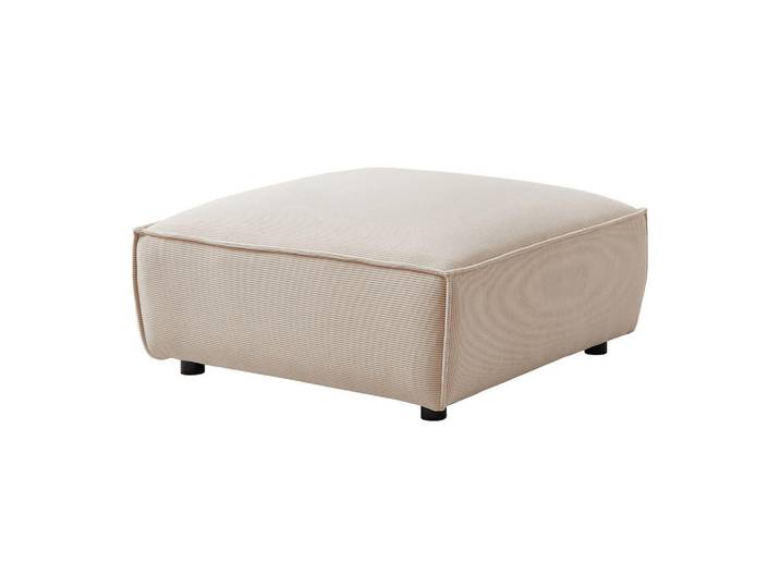 Vente-Unique Sitzhocker - 1 Person - samt - beige Borore, Beige, Holz, Quadratisch, 95x44x95 cm, Wohnzimmer, Sessel, Hocker & Hockerbänke, Sitzhocker