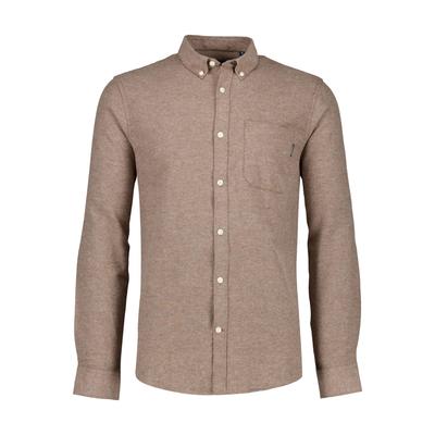 Businesshemd LINDBERGH "Business-Casual-Hemd (Langarm) Relaxed Fit", Herren, Gr. M, Normalgrößen, braun, Hemden
