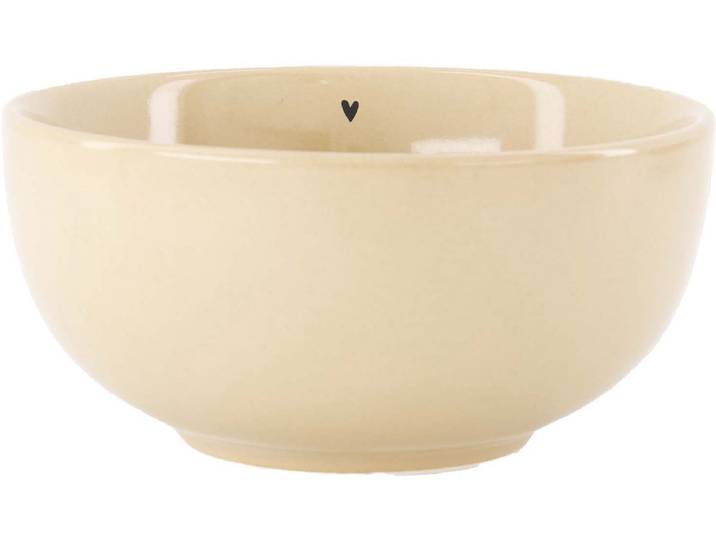Zusss Bowl Heart Keramiek Sand / Black