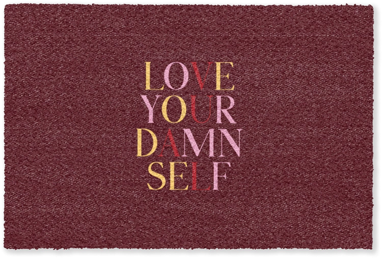 MuchoWow Deurmat Love your damn self - Bordeaux - 90 x 60 cm